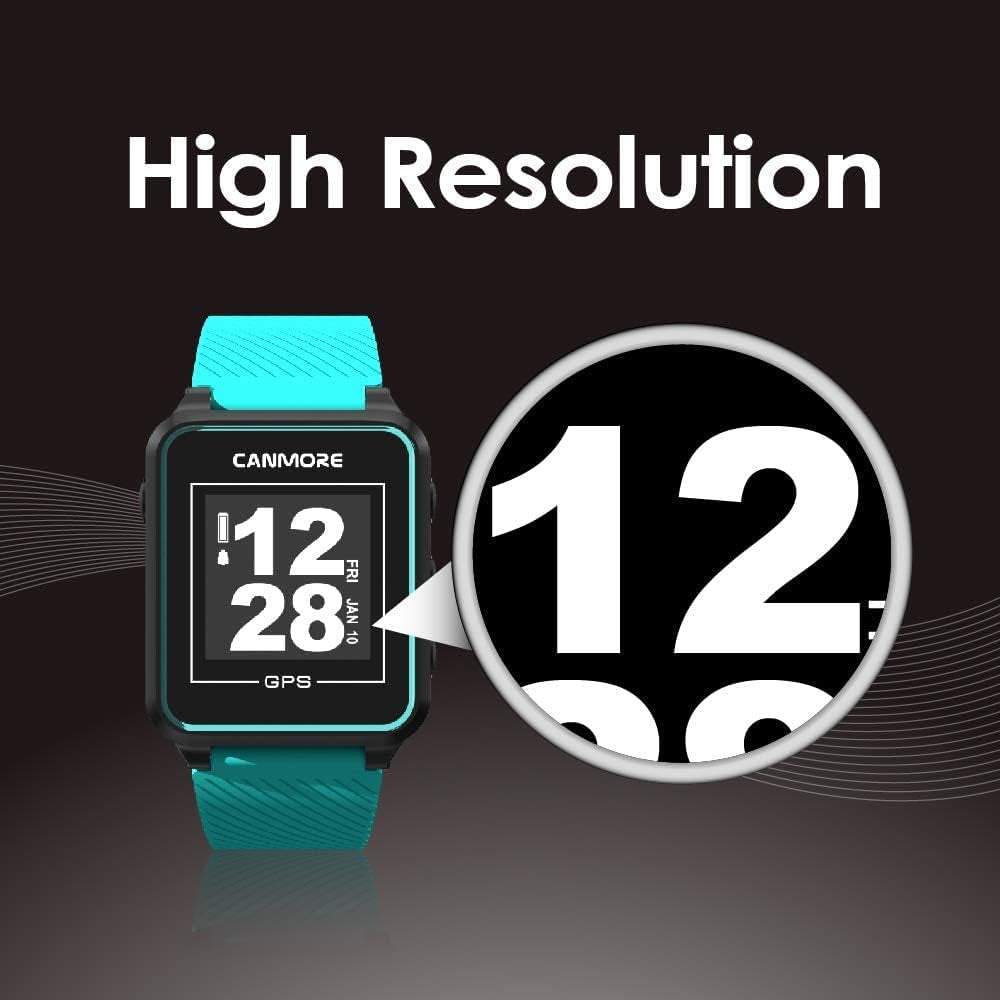 TW353 Golf GPS Watch for Men and Women, High Contrast LCD Display, Free Updates with Over 41,000 Preloaded Courses Worldwide, Lightweight Essential Golf Accessory, Turquoise/Gray