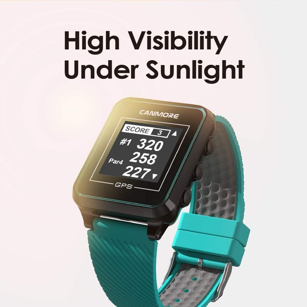 TW353 Golf GPS Watch for Men and Women, High Contrast LCD Display, Free Updates with Over 41,000 Preloaded Courses Worldwide, Lightweight Essential Golf Accessory, Turquoise/Gray