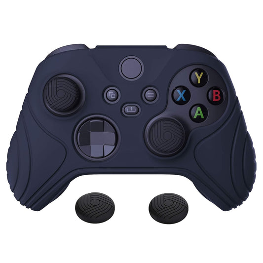 Playvital Samurai Edition Anti-Slip Silicone Grip Case for Xbox Core Controller - Ergonomic Protective Cover with Thumb Grips for Xbox Series S/X in Midnight Blue