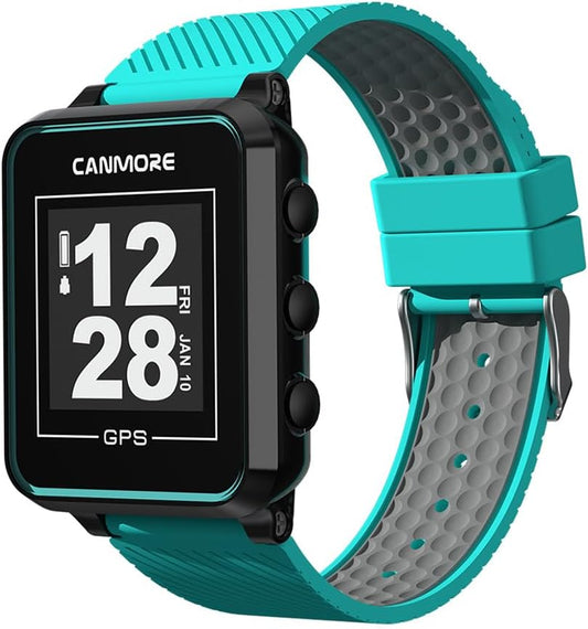 TW353 Golf GPS Watch for Men and Women, High Contrast LCD Display, Free Updates with Over 41,000 Preloaded Courses Worldwide, Lightweight Essential Golf Accessory, Turquoise/Gray