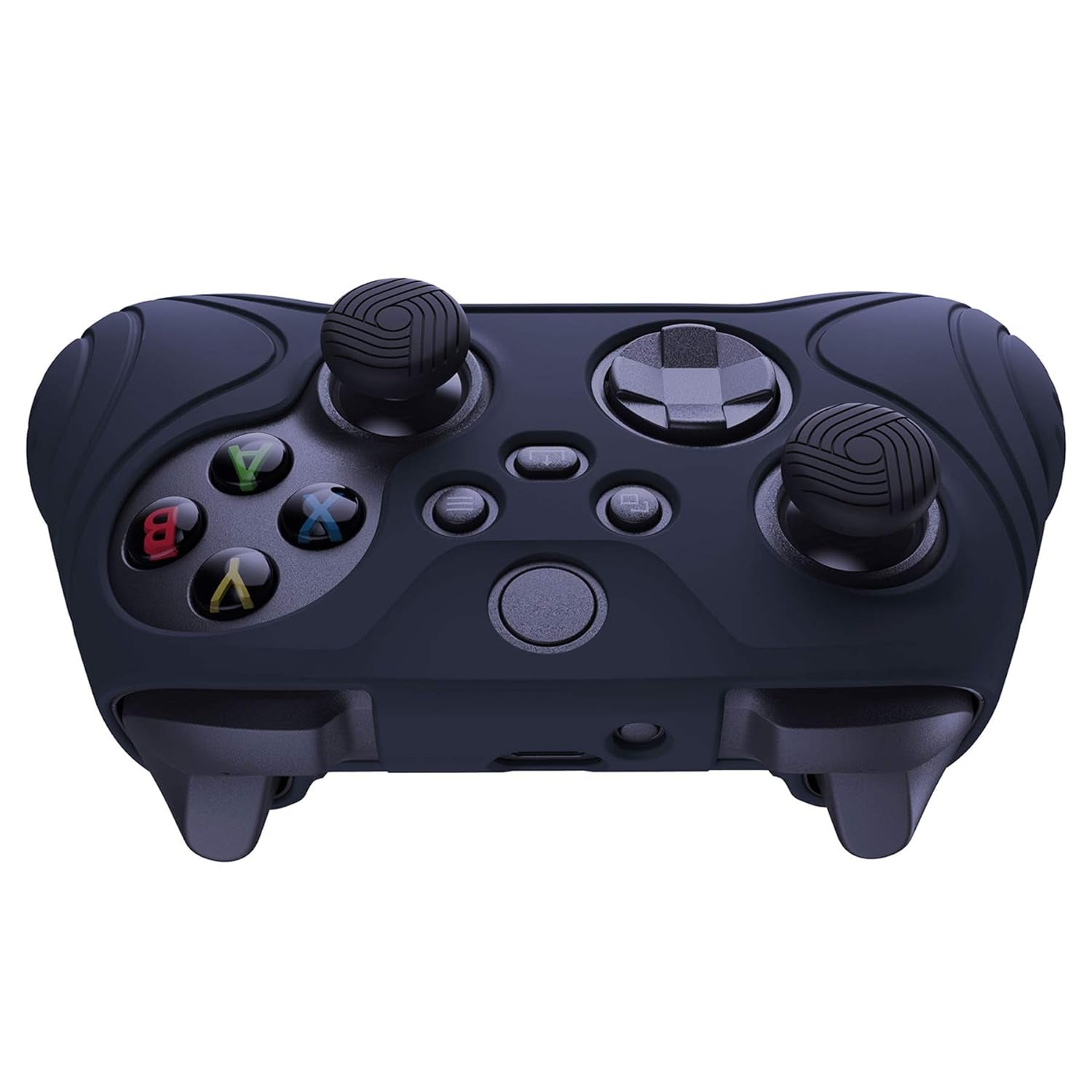 Playvital Samurai Edition Anti-Slip Silicone Grip Case for Xbox Core Controller - Ergonomic Protective Cover with Thumb Grips for Xbox Series S/X in Midnight Blue