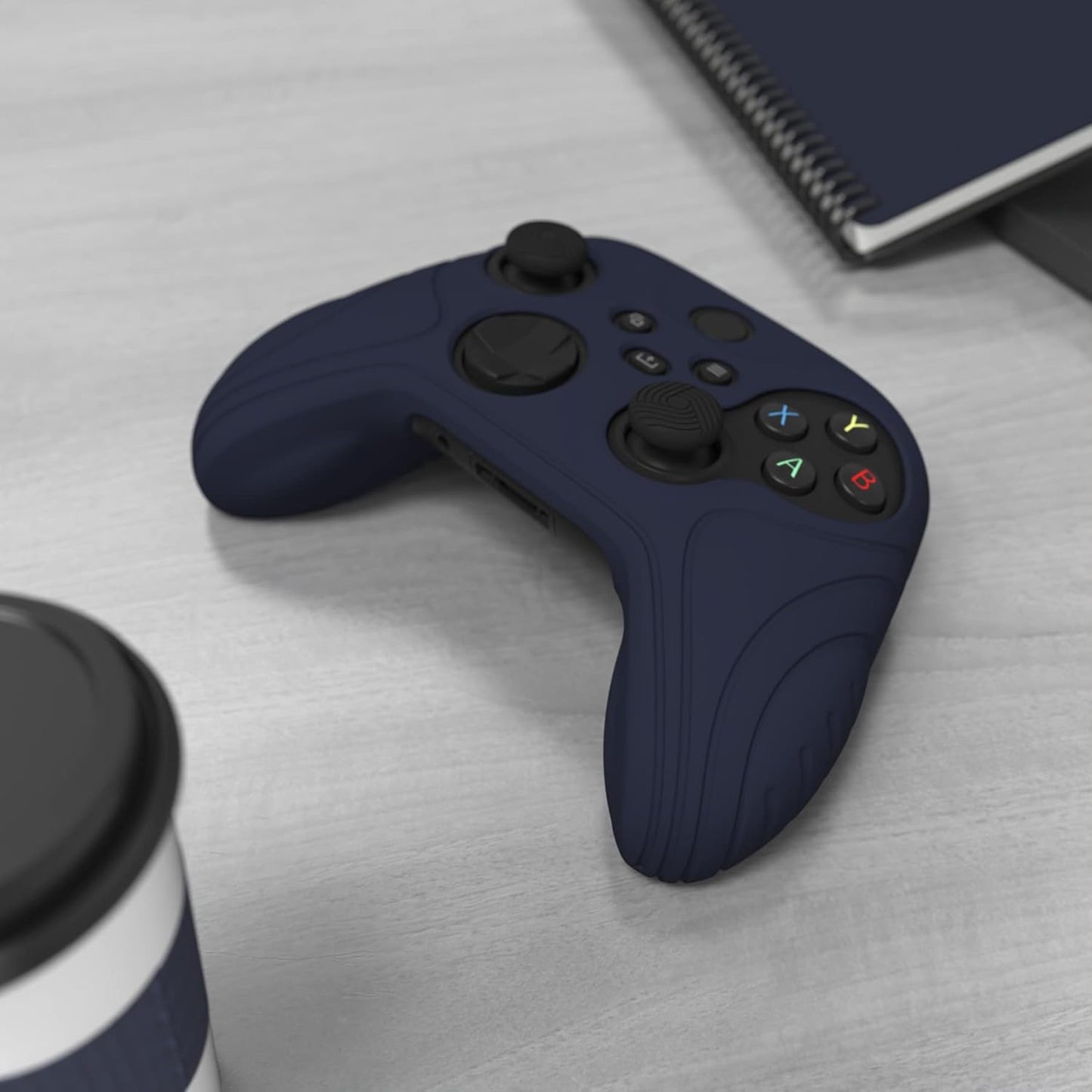 Playvital Samurai Edition Anti-Slip Silicone Grip Case for Xbox Core Controller - Ergonomic Protective Cover with Thumb Grips for Xbox Series S/X in Midnight Blue