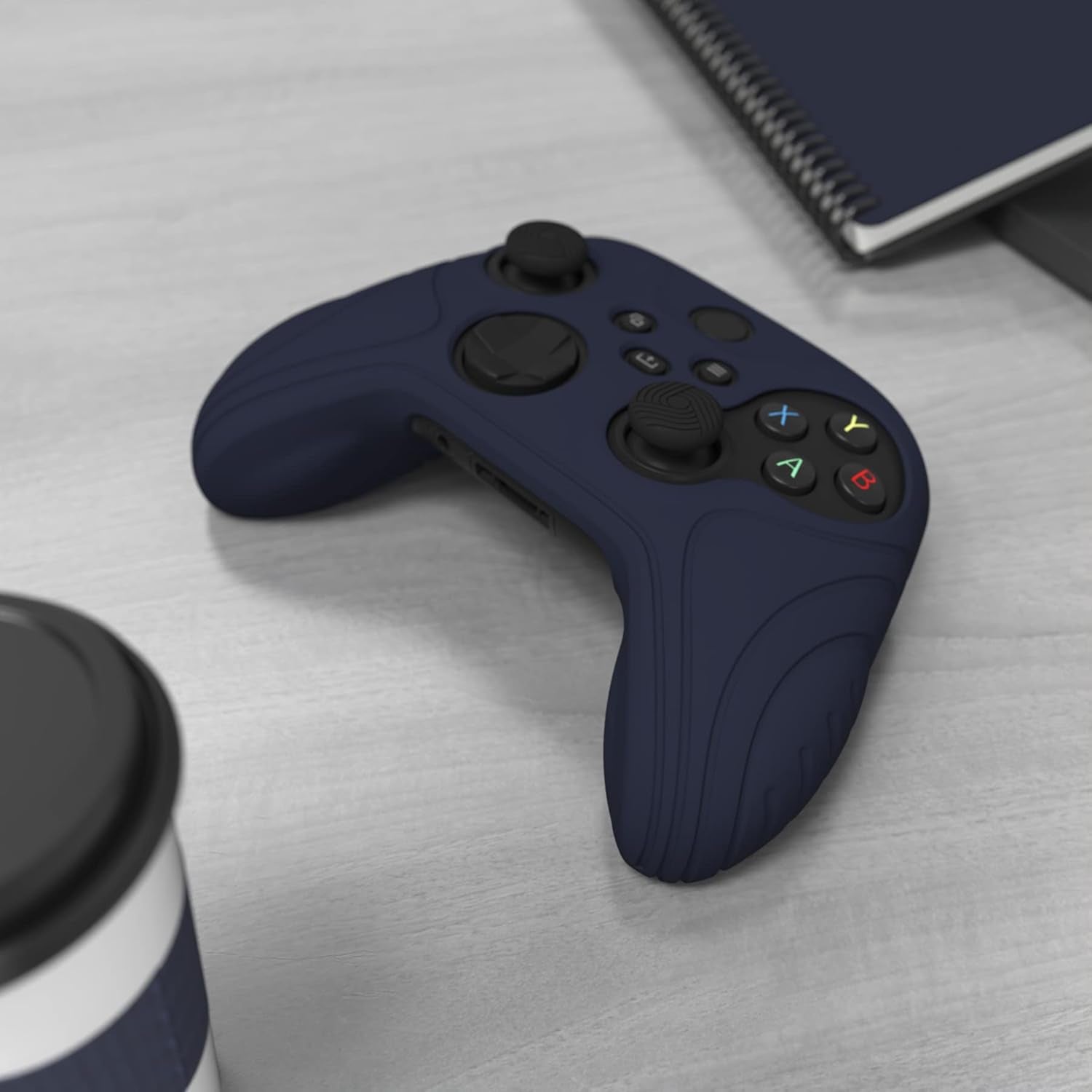 Playvital Samurai Edition Anti-Slip Silicone Grip Case for Xbox Core Controller - Ergonomic Protective Cover with Thumb Grips for Xbox Series S/X in Midnight Blue